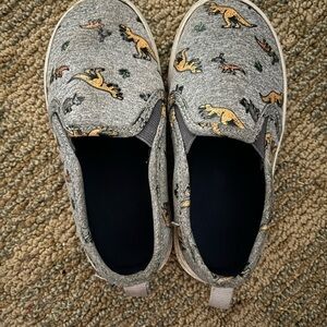 Carters Dinosaur Print Gray Slip-On Shoes